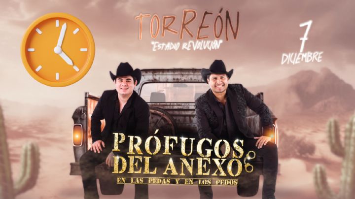 ¿A qué hora empieza el concierto de Prófugos del Anexo HOY 7 de diciembre en el Estadio Revolución de Torreón?