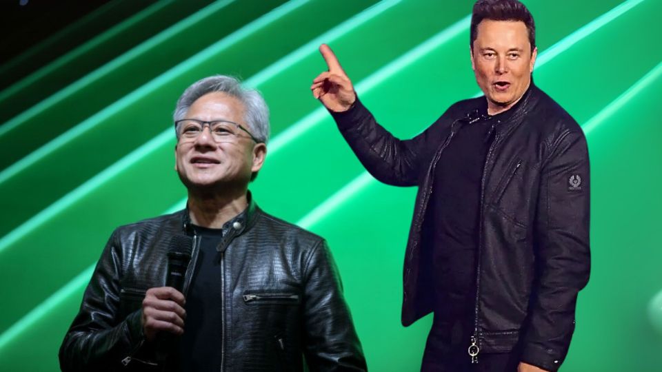 Elon Musk y Jensen Huang con chaqueta de cuero, un emblema del estilo.