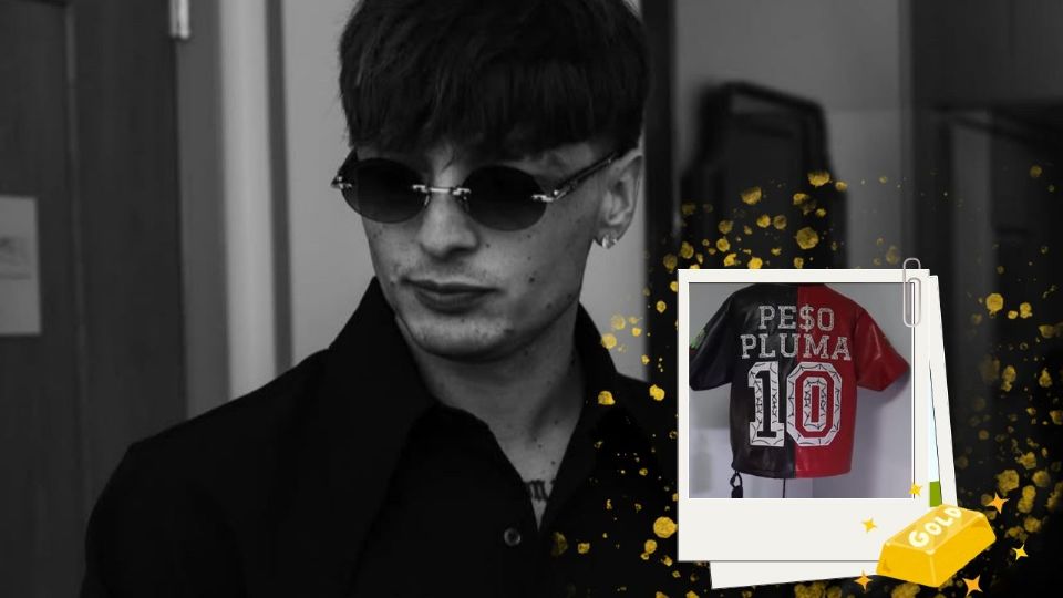 Peso Pluma sorprendió a sus fans con un jersey del Atlas bañado en oro.