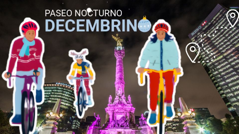 Paseo Nocturno Decembrino en CDMX 2025: Fecha, horarios y ruta para pasear en bicicleta