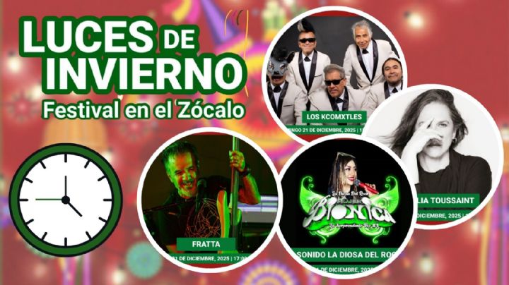 Festival Luces de Invierno CDMX 2025: ¿Qué artistas darán concierto GRATIS HOY 21 de diciembre en el Zócalo? Programa Completo