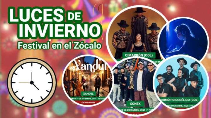 Festival Luces de Invierno CDMX 2025: ¿Qué artistas darán concierto GRATIS HOY 28 de diciembre en el Zócalo? Programa completo