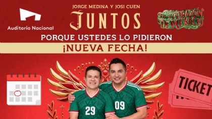 Jorge Medina y Josi Cuen “Juntos” anuncian novena fecha en el Auditorio Nacional 2026: ¿Cuándo y cuánto cuestan los boletos?