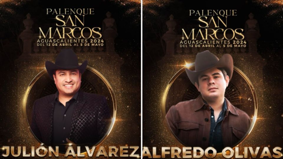 Alfredo Olivas y Julión Álvarez en la Feria de San Marcos