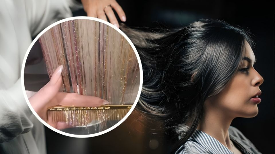 El Hair Dazzle es una tendencia de belleza que consiste en decorar el cabello con hilos o tiras brillantes.