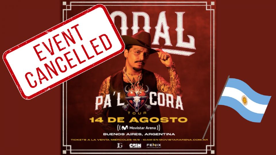 Se rumora que Christian Nodal canceló su concierto en Argentina