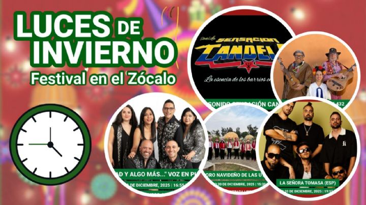 Festival Luces de Invierno CDMX 2025: Programa completo de artistas y actividades GRATIS HOY 20 de diciembre en el Zócalo