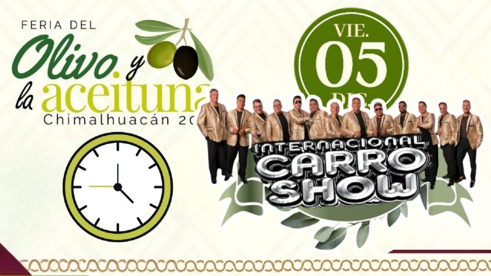 Artistas que se presentarán HOY en la Feria del Olivo y la Aceituna Chimalhuacán 2025