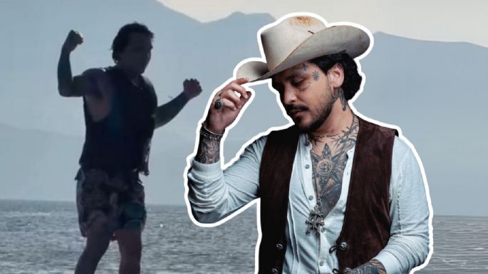 Christian Nodal se convierte en superhéroe! Así “voló” por el agua VIDEO