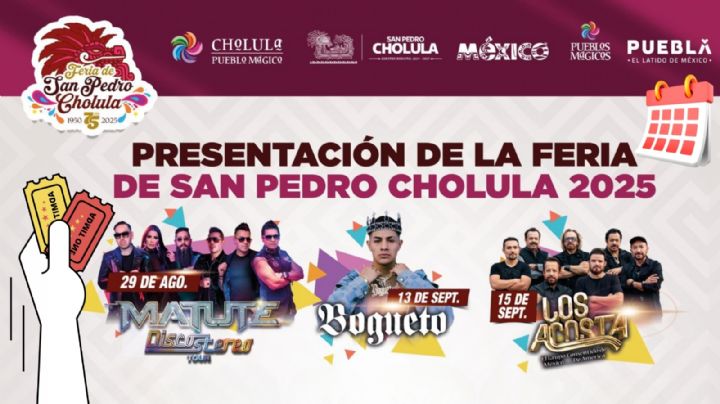 Feria de San Pedro Cholula 2025: Fechas y cartelera oficial de artistas que darán concierto en Puebla