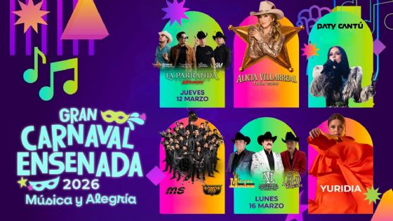 Gran Carnaval Ensenada 2026: Fechas y cartelera completa de artistas que darán concierto GRATIS