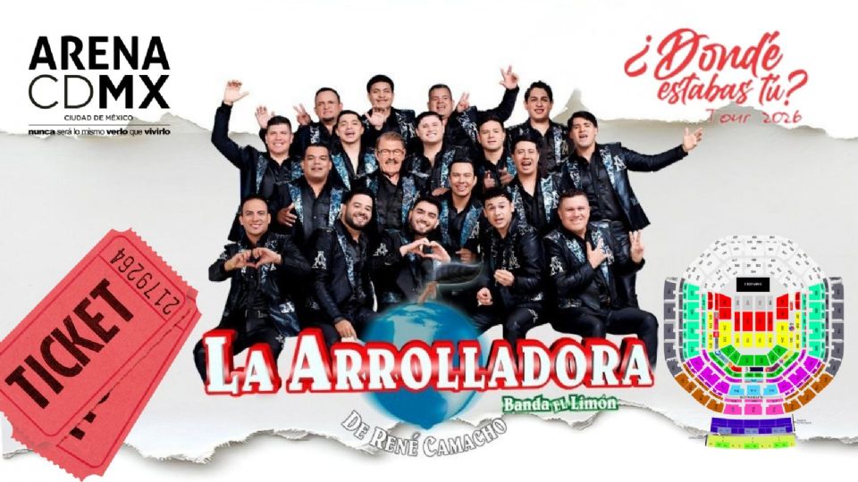 Boletos para el concierto de La Arrolladora en la Arena CDMX 2026