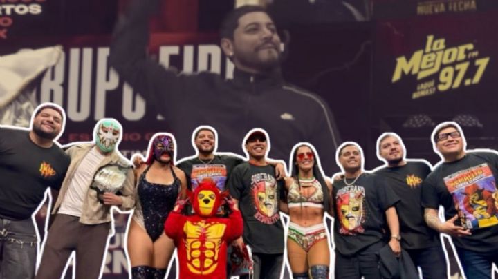 Eduin Caz y Grupo Firme sorprenden como invitados en función de lucha libre y causan euforia en la CDMX | VIDEO