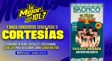 La Mejor 101.7 FM te lleva al concierto de Bronco