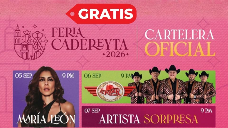Revelan cartel de artistas que darán concierto en la Feria Cadereyta 2026