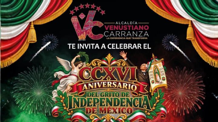 Grito de Independencia Alcaldía Venustiano Carranza 2026: ¿Qué artista tocará GRATIS este 15 de septiembre?